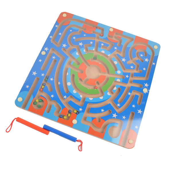 Magnetic Wand Marbles Labyrinth Animal Maze Educational Kids Wooden Parenting Family Game Toys