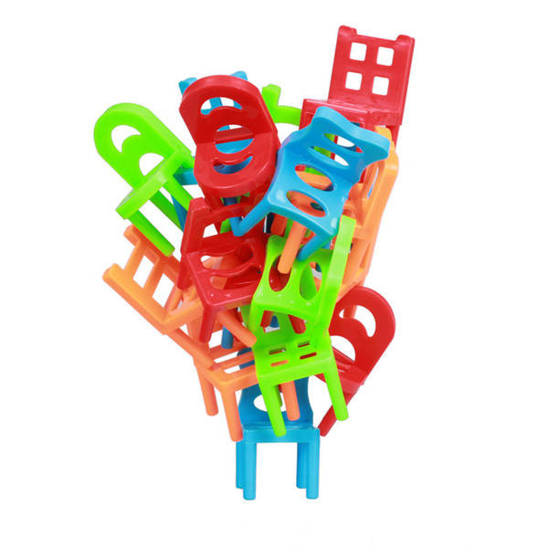 Children's Toy Balance Chairs Hot Board Games 18x Plastic Balance Toy Stacking Chairs for Kids Desk Play Card Game Toys MTG