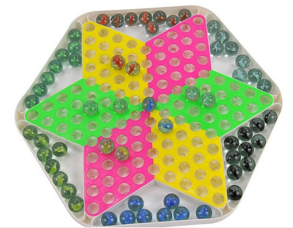 Chinese Checkers Plastic Chessboard Classic Marbles Family Set Fun Game Toy Stimulate Potential and Enhance Cooperation Skills Game