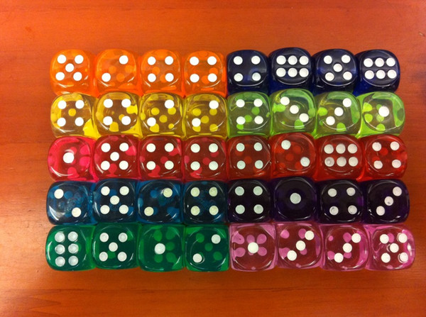 Wholesale- 10pcs/lot 14mm clear colorful Digital Dice Clear adult love romance small gift high quality playing rpg game set WYQ