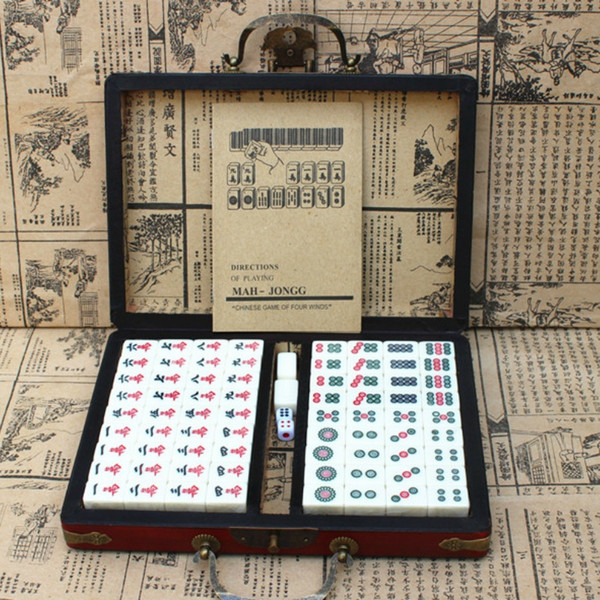 Miniature Chinese Mahjong - Portable Travel Hostel Mah-Jong - with English brochures