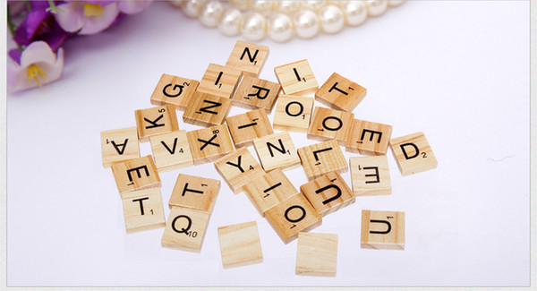 100pcs/set Wooden Scrabble Tiles for Family Games Vintage Pine Wood Letters for Educational Toys and Family Fun Board Games
