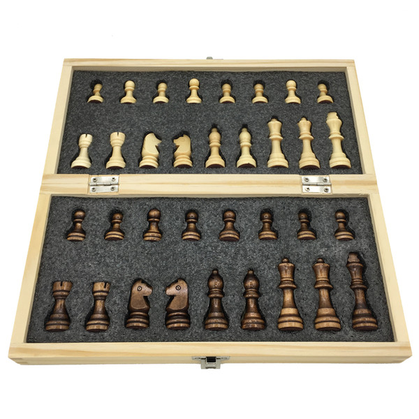 Wooden Chess Set Folding Chessboard With Magnetic Chess Board Size 29 cm x 29 cm Children Gift Tournament Game