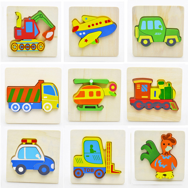 Baby 3D Wooden Puzzles Educational Toys Funny Toy Colorful Animal Puzzle Game Good for Kids Gifts