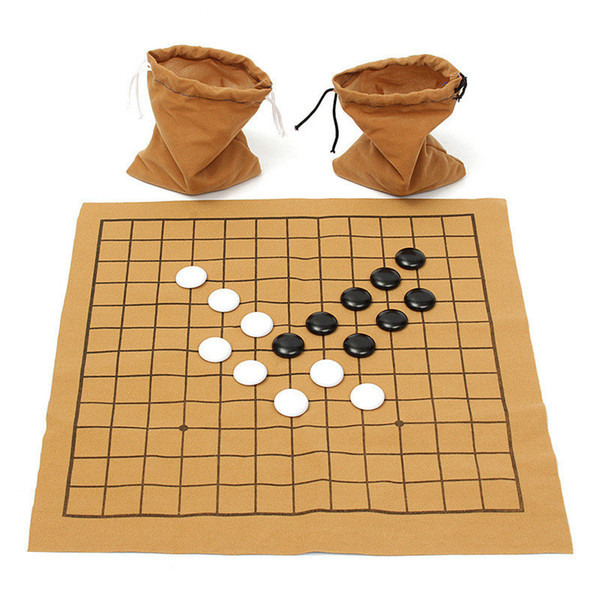 Best Deal Fun Family Games 90PCS Go Bang Chess Set Suede Leather Sheet Board Children Educational Entertainment Toy
