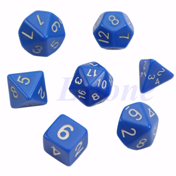 Wholesale- 7pcs Sided Die D4 D6 D8 D10 D12 D20 DUNGEONS&DRAGONS D&D RPG Poly Dice Game