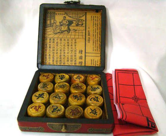 Wholesale cheap FAMOUS CHINESE OLD RED Dragon phoenix BOX WITH WHOLE SET CHESS
