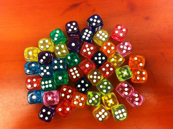 Creative Board Game Dices Transparent Colourful Dice Bar Supplies Entertainment Accessories Multi Color 0 35hj C R