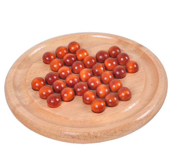 Wooden Marbles Solitaire Game Brain Teaser Intellectual Challenge- Perfect Gifts for Kids and Adults