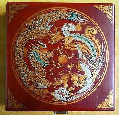 Wholesale Chinese wood Leather box with 32 pieces Chess Set Free shipping