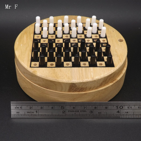 2 in 1 Single Draughts Puzzle Funny Chess Games Toys Wooden For Kids Intelligence Educational Prop Christmas Gifts