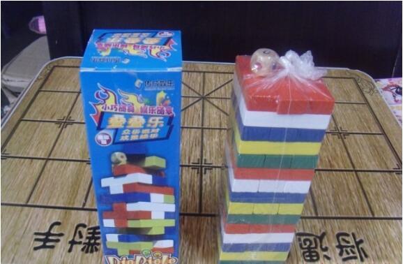 45 pieces of colored layers stacked high building blocks large pumping stacked stack table pavilion wood puzzle toys