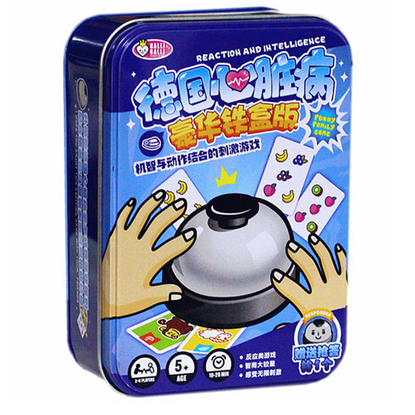 Halli Galli Board Game 2-6 Players Cards Game For Party/Family/Friends Puzzle Game With Metal Box