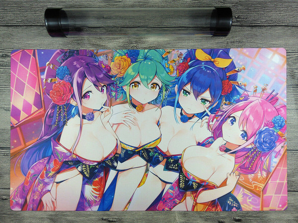 Yu-Gi-Oh! ARC-V Sisters Rin & Yuzu & Ruri & Serena TCG Custom Playmat Free Tube