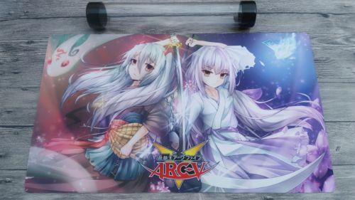 ARC-V Floating Snow & Cherry Blossom Rabbit YuGiOh Playmat TCG Mat Free Tube