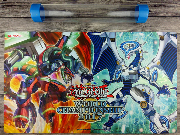 2017 WCQ YuGiOh Firewall Dragon Playmat TCG Mat Free High Quality Tube {New} Send receive bag Free Shipping