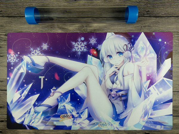 YuGiOh Icicle Mayakashi - Yukionna Trading Card Game Playmat Duel Mat Free Tube