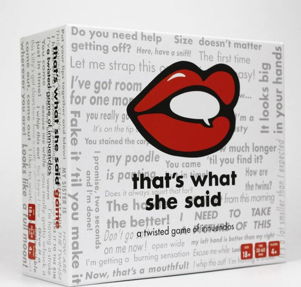 Wholesale new products cards game That's What She Said The Party Game of Twisted Innuendos paper cards