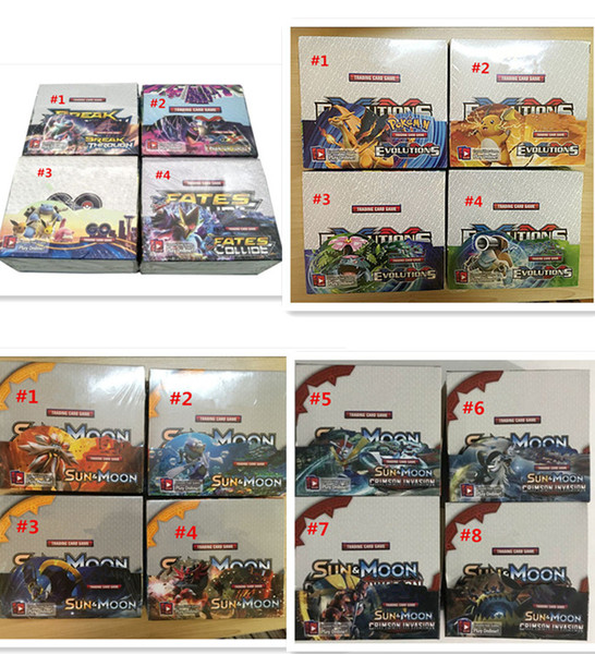 16styles Trading Game sun & moon evolutions xy Games English Edition Anime Cards