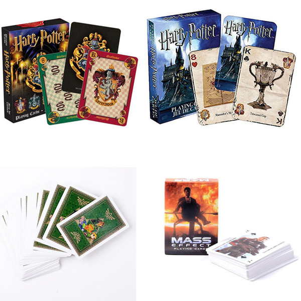 6styles Harry Potter Game Playing Cards Hogwarts House Game of Thrones Mass Effect Poker Waterproof Game Cards Kids Toy GGA962