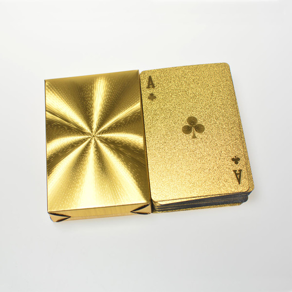 High Quality 1Set Gold Foil Plated Poker Cards Waterproof Playing Card Limited Edition Collection Diamond Poker Creative Gift