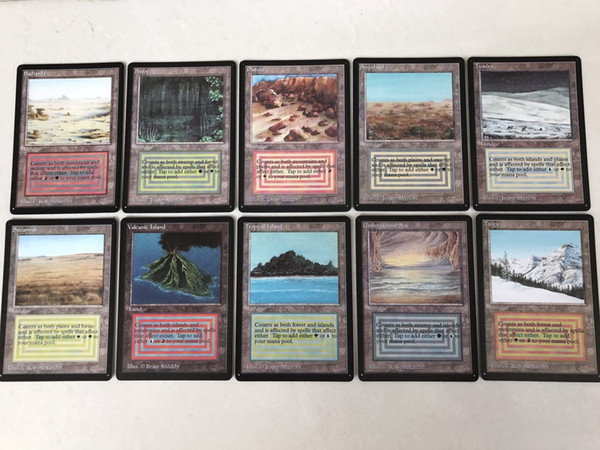 Good quality 40 pcs DIY Blue Core TCG DIY Dual Land Beta board game English version Custom cards Trading board games magic cards