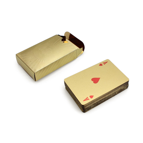 24K Gold Foil Plated Poker Playing Cards Karat Golden Foil Plated Poker Playing Cards Game US Dollor Collection