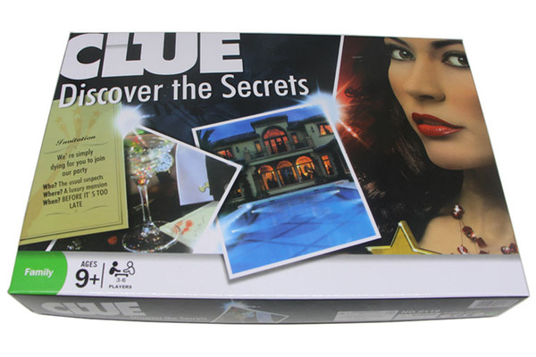 CLUE Discover The Secrets Card Game Classic Detective Family Game For 3-6 Peoples Reasoning Clue Board Game DHL Free