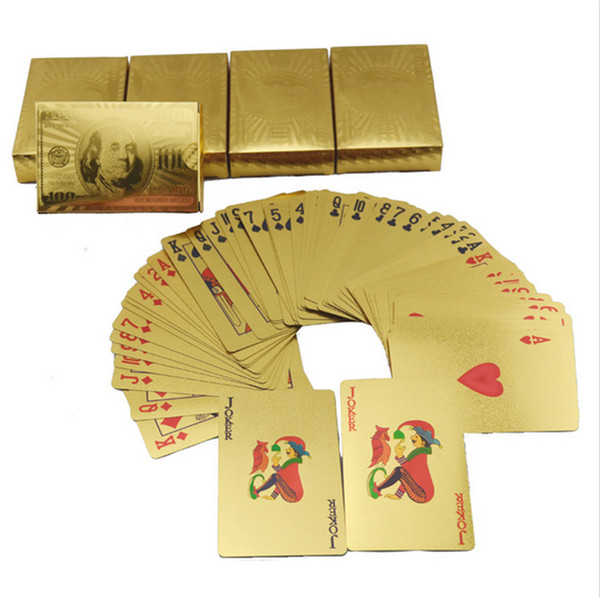 Gold Foil Playing Cards Texas Hold'em Poker Gold Foil Plated Poker Card Funny High-grade Sports Leisure Gambling Pokerstars Gift