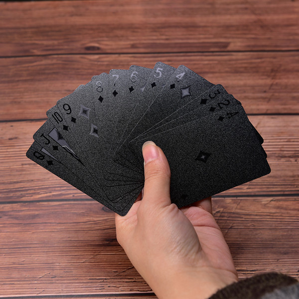 Waterproof Black Gold Foil Plastic Playing Cards Plastic Cards Collection Black Diamond Poker Cards Magic Card Creative Gift