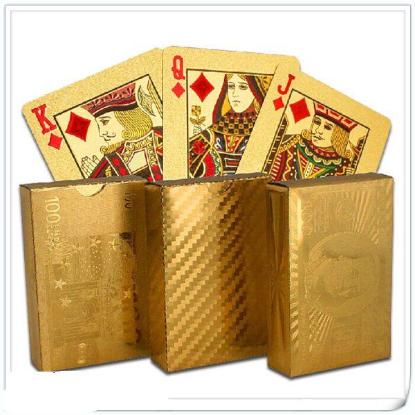 24K Gold Foil Plated Poker Card Playing Card Game High-grade Sports Leisure Game Poker Card Gift 2017