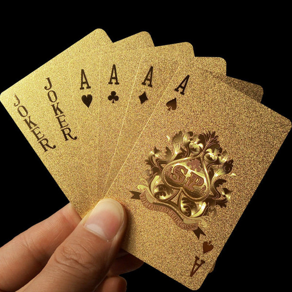 Gold Foil Playing Cards Texas Hold'em Poker Gold Foil Plated Poker Card Funny High-grade Sports Leisure Gambling Pokerstars Gift