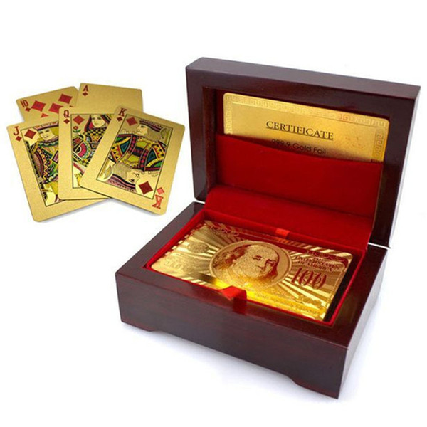 Gold Foil Playing Cards Texas Hold'em Poker Gold Foil Plated Poker Card Funny High-grade Sports Leisure Gambling Pokerstars Gift