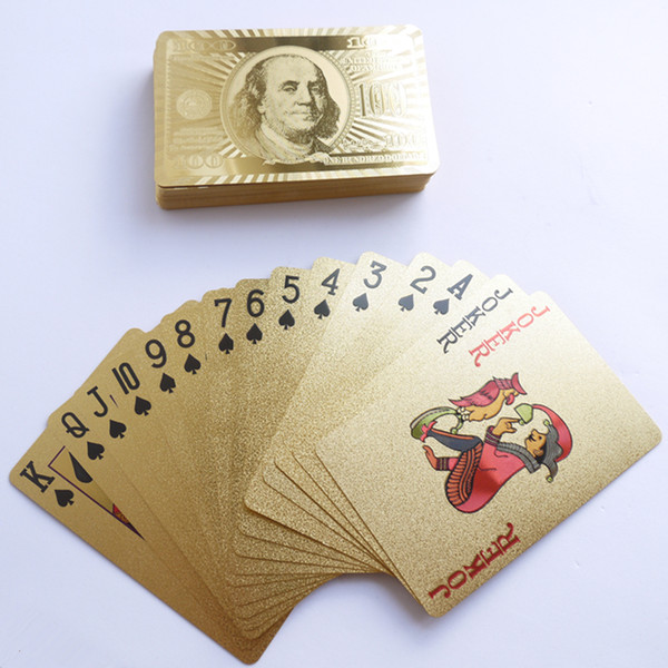 Poker 24K Gold Playing Cards Joker Games King Big Two Table Party Game Foil sheet Office Toy