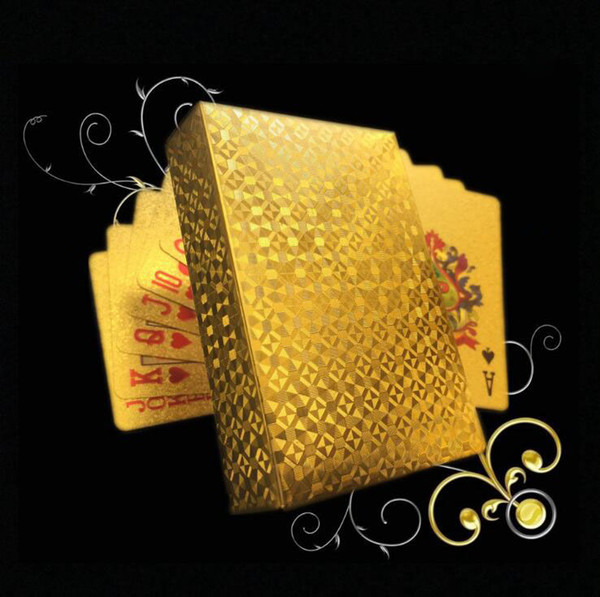 54pcs Original Waterproof Luxury Gold Foil Plated Poker Premium Matte Plastic Board Games Playing Cards For Gift Collection