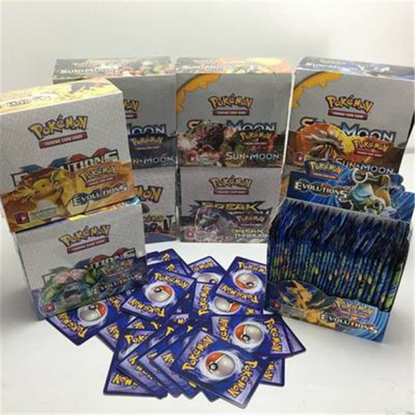 Sun and Moon Coated Paper 324pcs/set Pikachu Poker Trading Cards Model Poker Card for Children Kids Anime Cartoon Party Board Games Toys