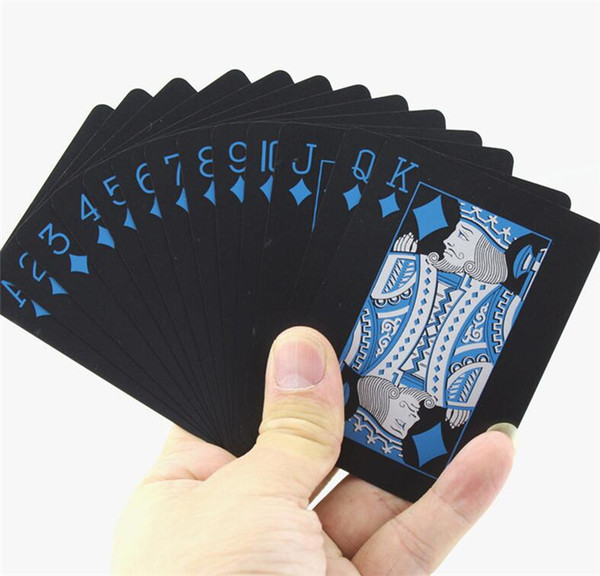 1 PCS New Deck Poker Waterproof Plastic PVC Playing Cards Set Black Color Poker Card Sets Classic Magic Tricks Tool Poker Games