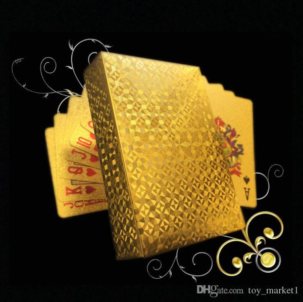 54pcs Original Waterproof Luxury Gold Foil Plated Poker Premium Matte Plastic Board Games Playing Cards For Gift Collection