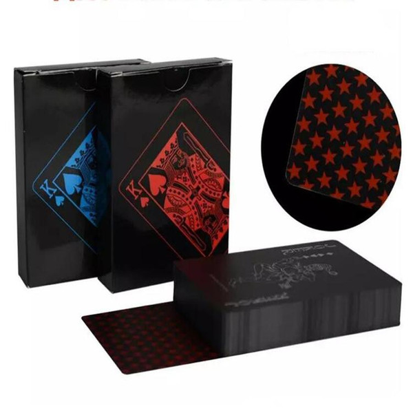 Black Texas Holdem Classic Advertising Poker Waterproof PVC Grind Durable Board Role Playing Games Magic Card