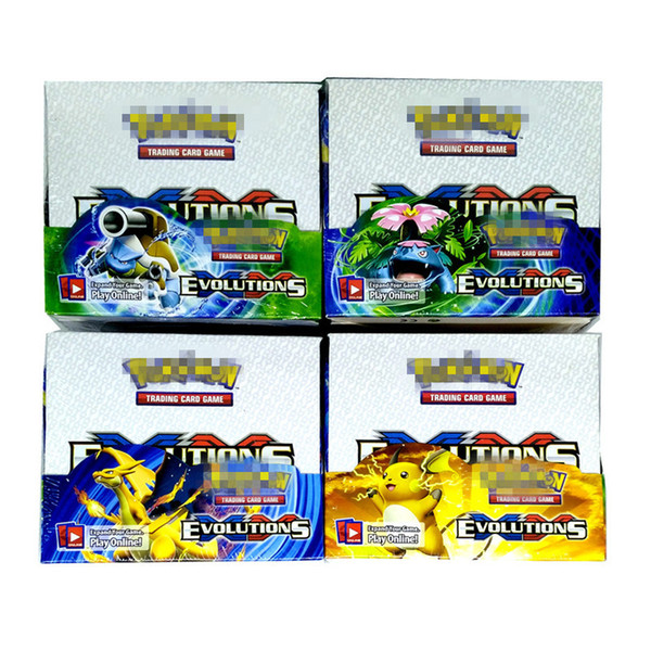 Trading Cards Games Sun&Moon Evolution Version 4 Styles Anime Pocket Monsters Cards Toys Super Heros 324pcs/lot=32bags=1box Playing Cards