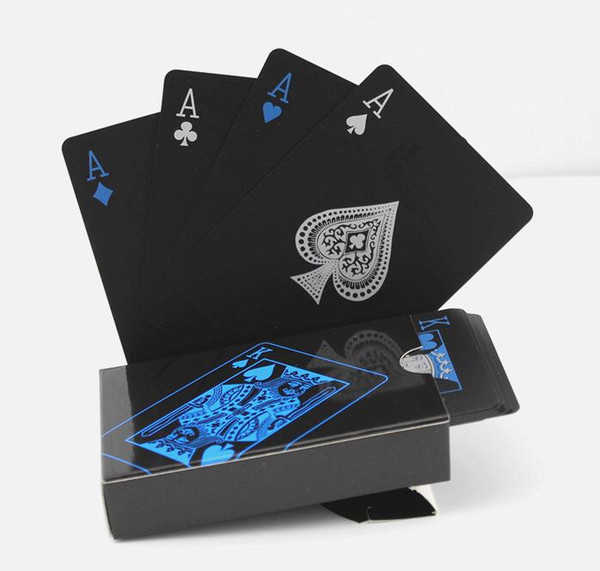 High Quality Black Plastic PVC Poker Waterproof Magic Box-packed Playing Cards Creative Gift 54pcs Deck Poker Classic Magic Tricks Tool