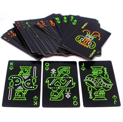 Black Glow In The Dark Playing Cards Luminous Poker Bar KTV Noctilucent Fluorescen Poker Cards Collection Special Poker