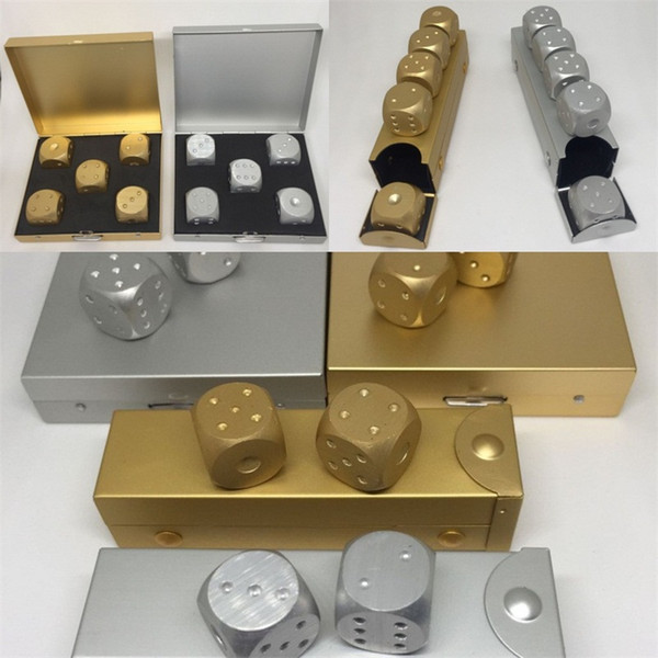 Portable Aluminum Alloy Dice Anti Wear Gold Silver Simple Small Exquisite Dices Men And Women Popular Tourism Toy Hot Sale 16ys I1