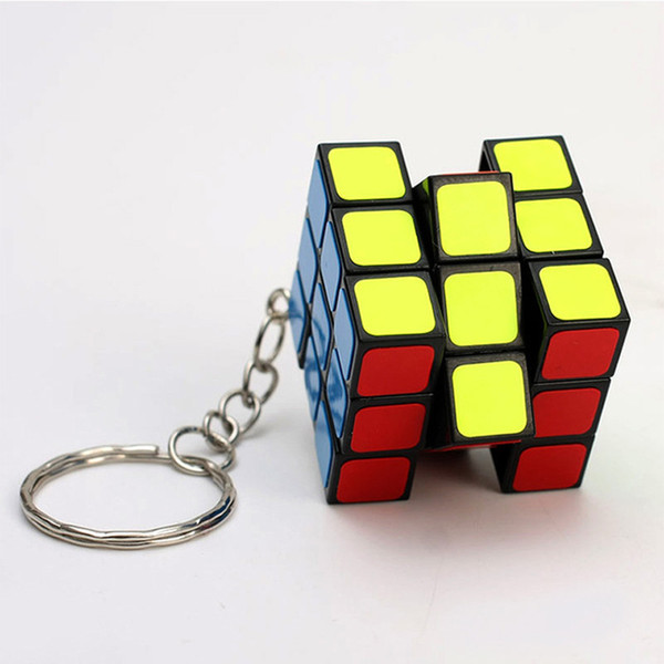 Puzzle cube key ring 3cm Mini Magic Rubik Cube Game Rubik Learning Educational Game Rubik Cube Good Gift Toy Decompression toys B