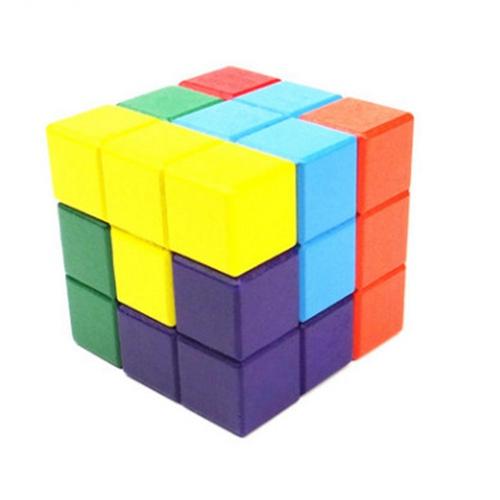 GEEK KING 3D Tetris Wooden Building Blocks Toys Magic Cube Educational Brain Teaser IQ Mind Game toy For Children gift