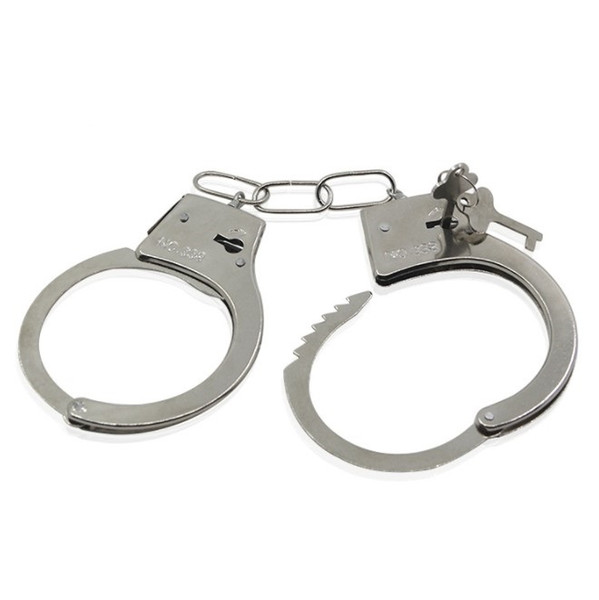 Pretend Play Silver Metal HandCuffs With Keys Police Role Cosplay Tools Police Toy For Children Boy YH1731