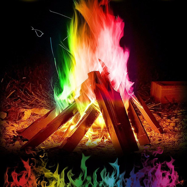 10/15/25g Novelty Magic Fire Mystical Fire Magic Tricks Colorful Flames Powder Bonfire Sachet Magicians Pyrotechnics Classic Toy