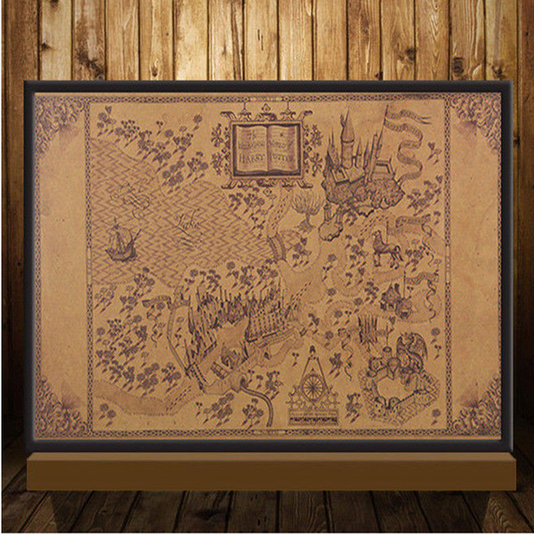 Maps of The Wizarding World of Harry Potter Poster Movie Vintage Paper Harry Potter Maps Collectors Poster Magic Old World Maps Wizarding