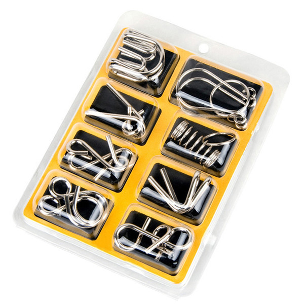 8PCS/Set Metal Wire Puzzle IQ Mind Brain Teaser Kids Puzzles Game Toys for Children Adults