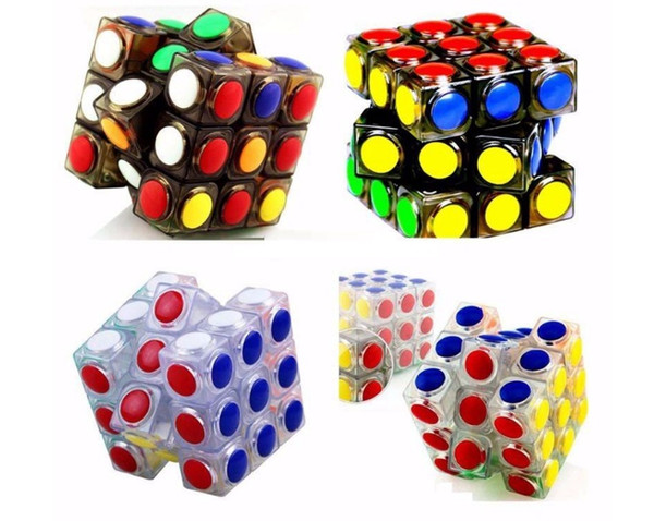 New YJ Transparent Magic Cube 3x3x3 Speed Puzzle Cube Game Dot Shape Cubos Magicos Professional Puzzle Game Toys Gifts
